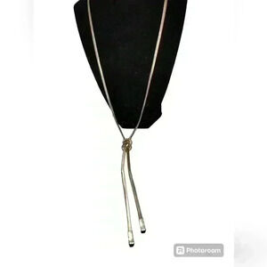 Kenneth Cole Y knotted Necklace  Gold Tone Chain